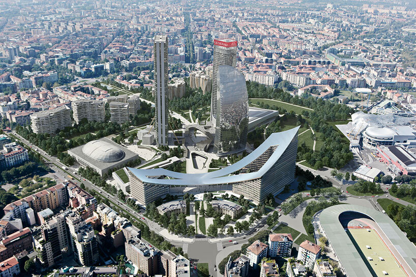 bjarke ingels group begins construction on sagging citywave building in milan