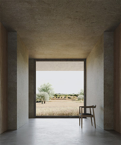 abandoned agricultural construction turns into earthy minimalist residence in rural portugal