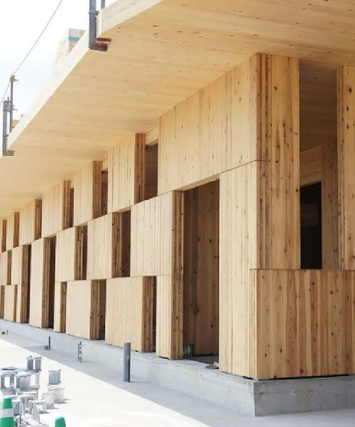 japanese engineers develop earthquake-resistant 'CLT checkered block wall'