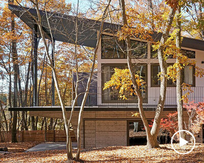 yuji tanabe builds ship-like dwelling among woodland area in japan