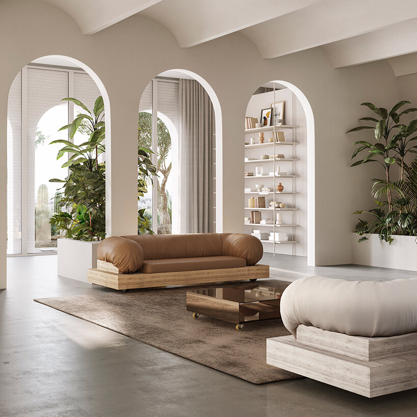 marcel wanders studio references an olive leaf in eufolia sofa for