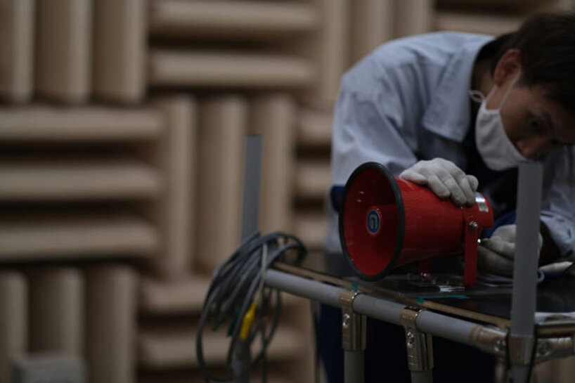 this horn-shaped speaker produces high-quality sound without using power