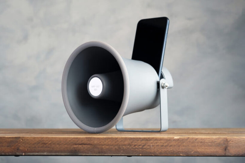 this horn-shaped speaker produces high-quality sound without using power