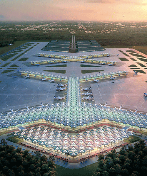 in defense of airports: norman foster maps out the carbon footprint of air travel