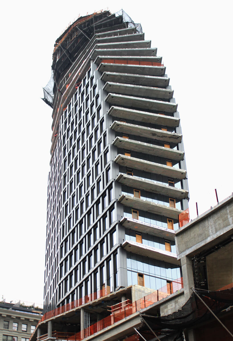 twisting 'olympia' tower takes shape along brooklyn's industrial waterfront