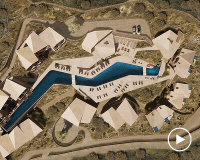 zigzag pool carves out ampia vista retreat in greek island