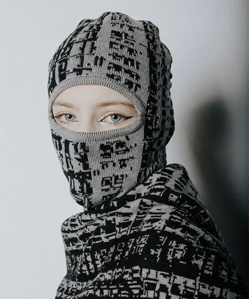 post-soviet architecture aesthetics are reinterpreted into 3D printed knit accessories