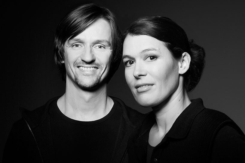 curtain table by läufer+keichel for zeitraum resonates waves of sustainability