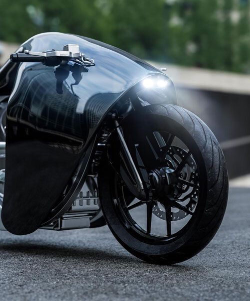 shaped after mobula rays, the supermarine is bandit9's latest futuristic motorbike