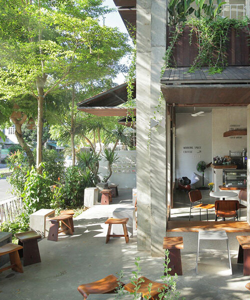 foliage façade keeps yên architecture's bonte café cool in vietnam