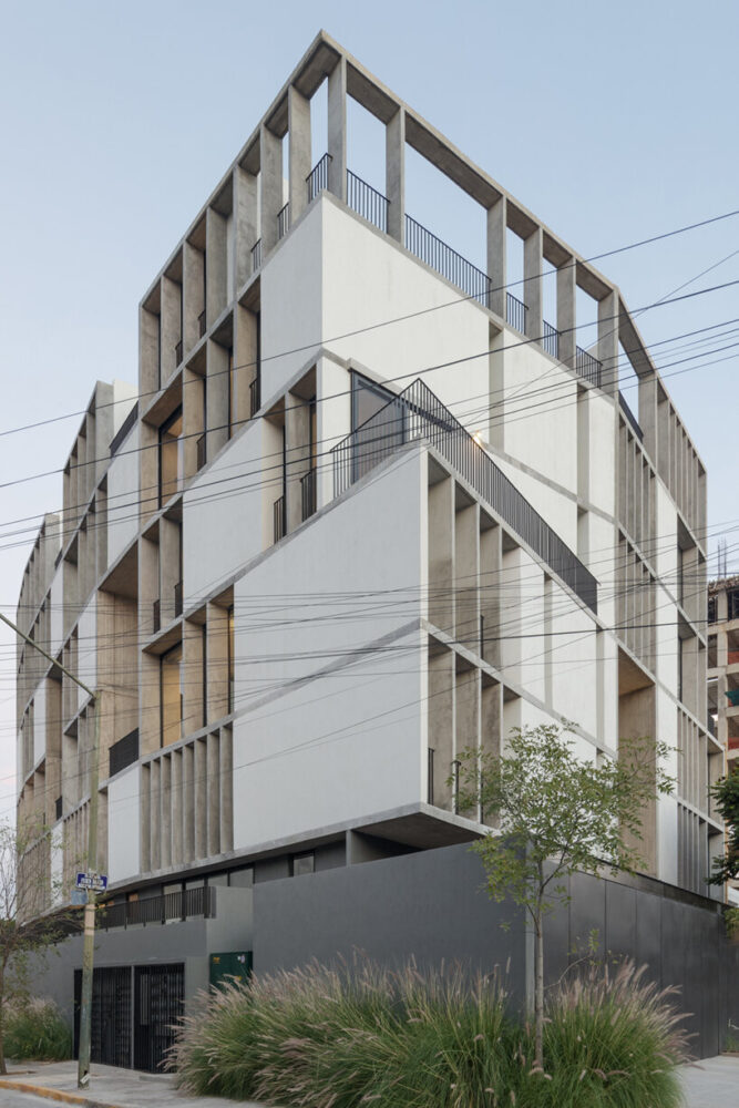 em-estudio shades its 'RD 1766' in guadalajara with a ribbed facade