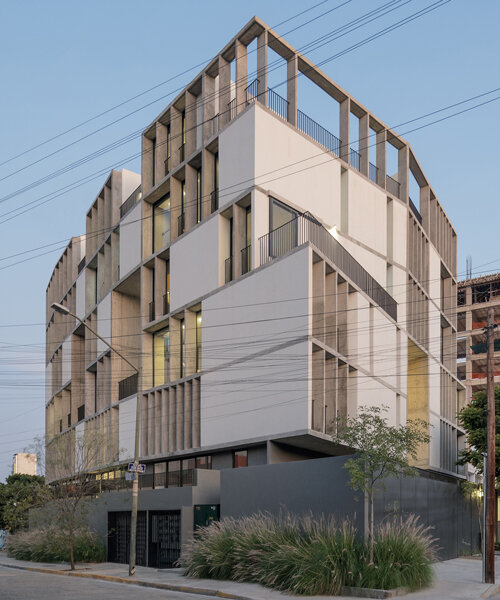 em-estudio shades its 'RD 1766' apartments in guadalajara with a ribbed facade