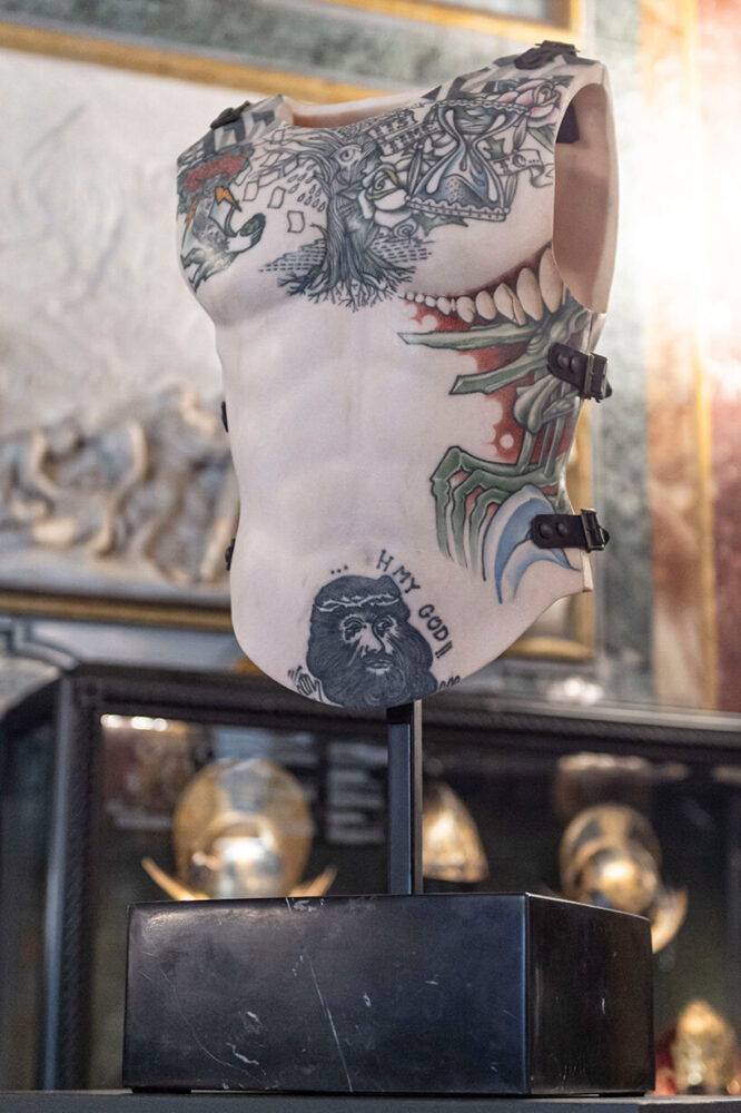 fabio viale's monumental tattooed marble sculptures take over turin