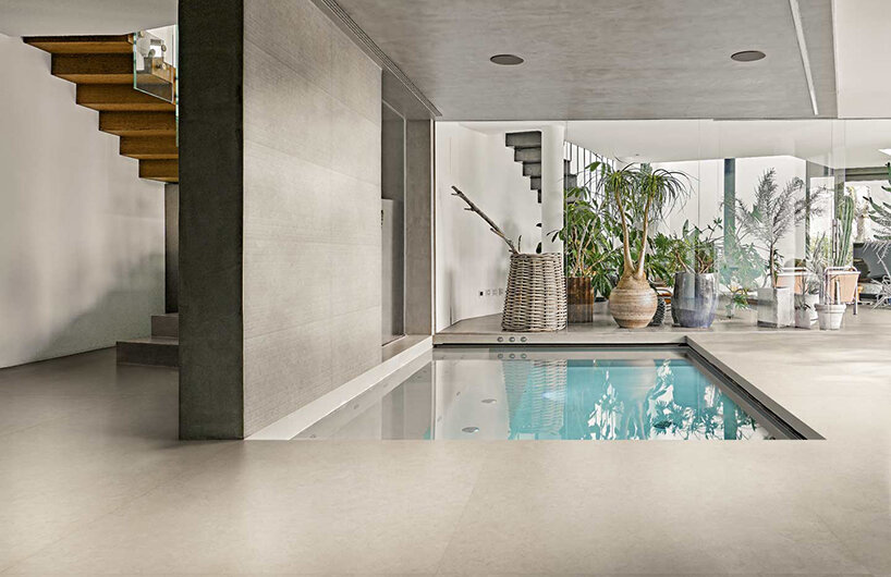 florim reinterprets blue, fossilized pierre bleue stone with atmosphères de rex