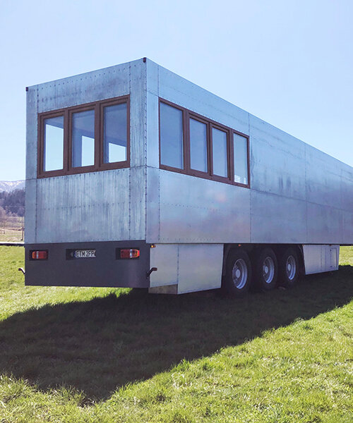 disused refrigerated semi-trailers are transformed into poland's first mobile hotel