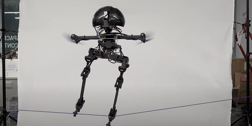 LEONARDO is a merger of a two-legged walking robot with a flying drone that masters a slack line