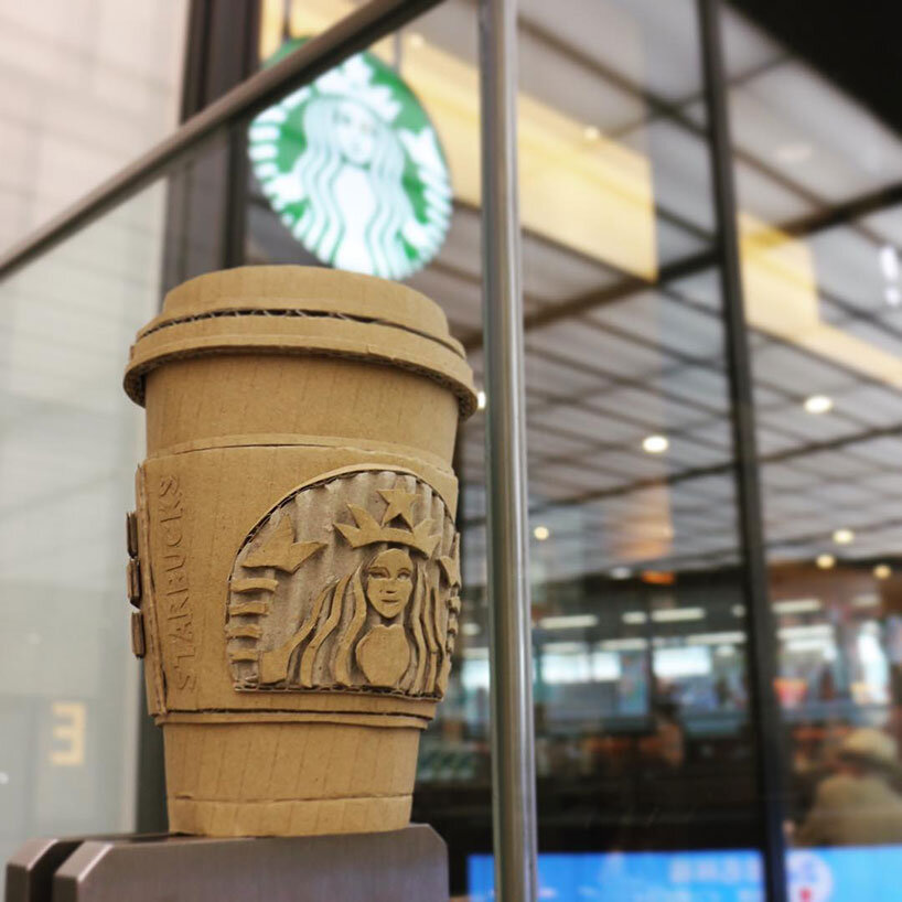 monami ohno carves out cardboards to form astonishing intricate sculptures