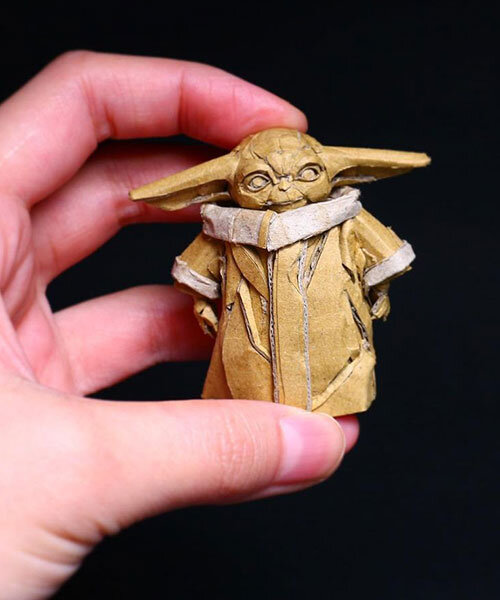 monami ohno carves out cardboards to form astonishing intricate sculptures