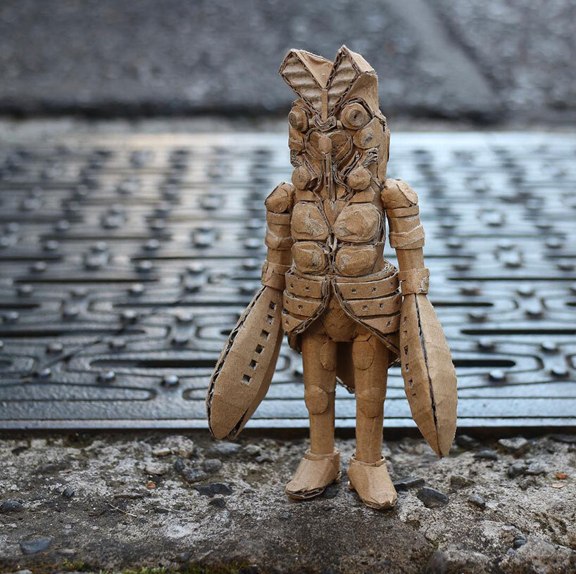 monami ohno carves out cardboards to form astonishing intricate sculptures