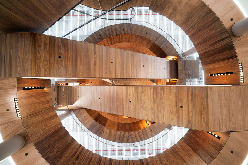 OMA's first quadrant of KaDeWe berlin masterplan opens, featuring wood-clad escalators