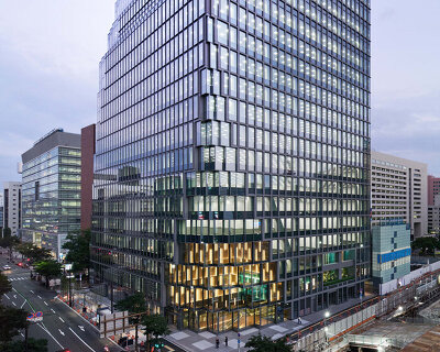 OMA's first office building in japan features two pixelated edges