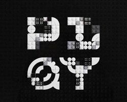 'brik font' by craig ward is an intricate typography series made of LEGO bricks