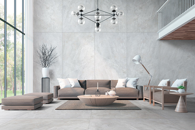 favorita spa decorates the interiors with 350 precious stone surfaces