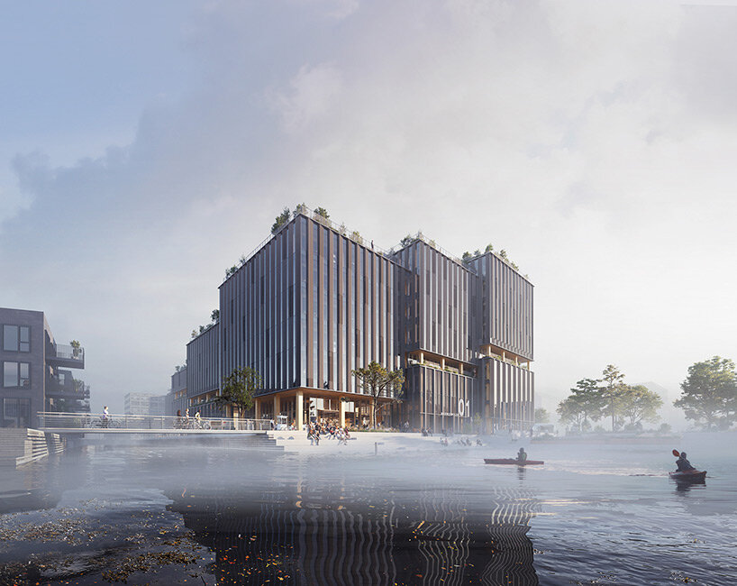 henning larsen unveils design for large mixed-use timber building on nordhavn waterfront, copenhagen