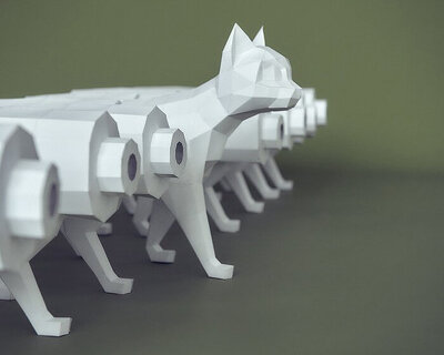 marat zalyaev reveals INDIE CAT, a paper sculpture that can reach up to 100 meters