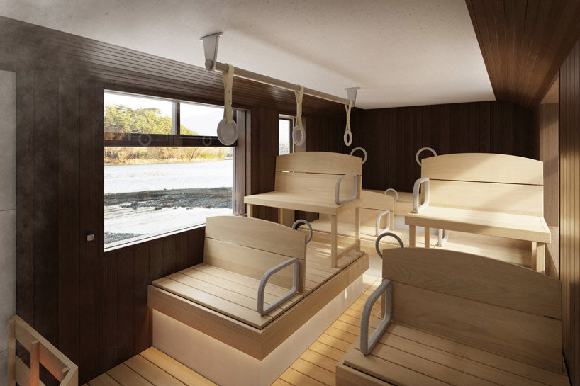 disused japanese bus gets a second life as mobile sauna