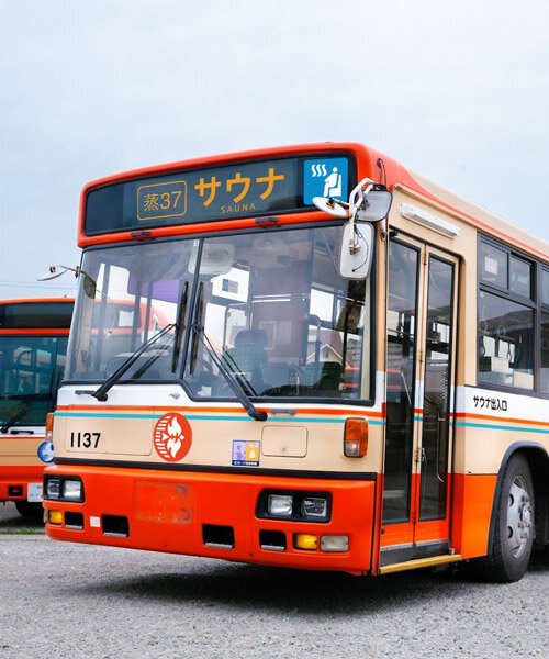 disused japanese bus gets a second life as mobile sauna