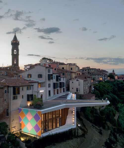 mario cucinella revives an italian hill town with cantilevered cultural center