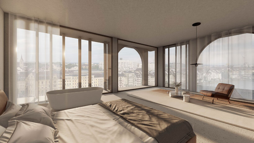 kohlerstraumann envisions its 'merian' tower in basel as a stack of modern arcades