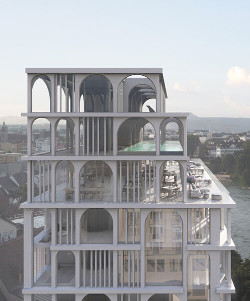 kohlerstraumann envisions its 'merian' tower in basel as a stack of modern arcades