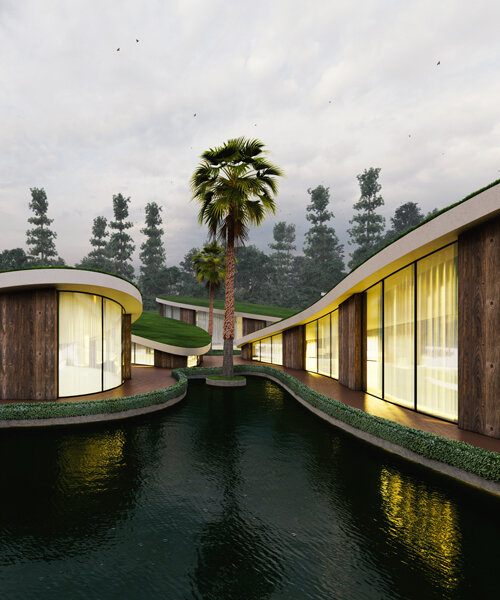 milad eshtiyaghi proposes a cluster of softly floating villas in florida