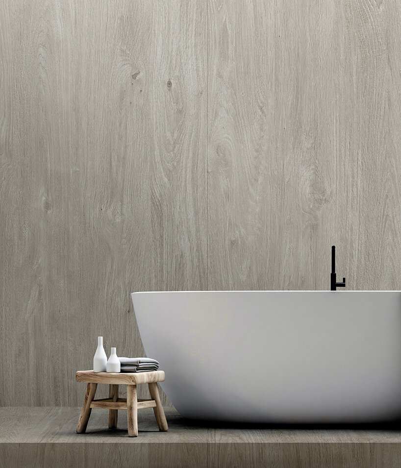 neolith's eco-friendly sintered stone stylizes ultra-hygienic bathrooms