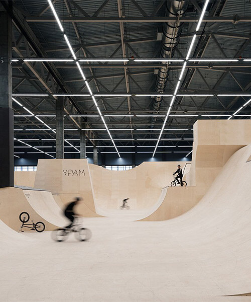 a 'plywood ocean' skatepark completes europe's biggest extreme park in russia