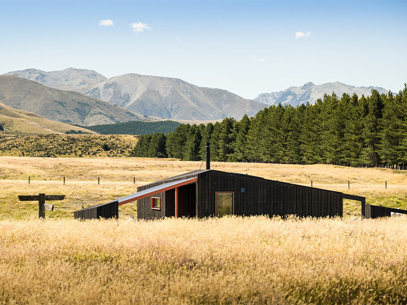 barry connor design's 50sqm cabin retreat in new zealand echoes the aerial dance of birds