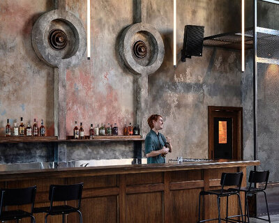 studio Y. + placeformspace convert old cigarette factory into beer hall venue in australia