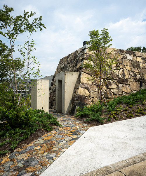 tomoaki uno references an aztec pyramid for introverted stone house in japan