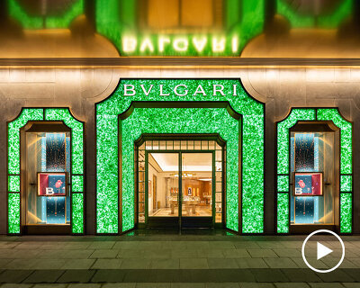 watch how MVRDV recycles champagne bottles to create its bulgari shanghai facade