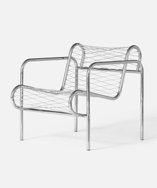 dan svarth's wire lounge chair marries comfort with an industrial look