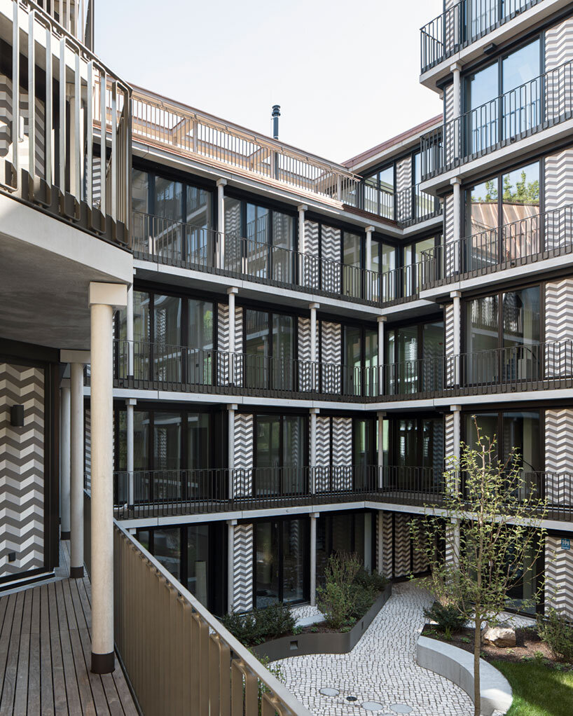 thomas kröger architekten wraps its munich apartments in a graphic patterning