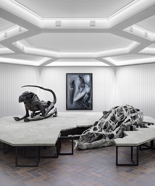 eroticism, violence and death are fused into 'HR giger & mire lee' dystopian universe in berlin