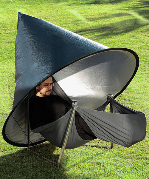experience weightlessness with this hammock-like 'lul' chair by yurii cegla