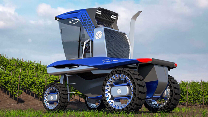 future of farming? pininfarina design electric straddle tractor for new holland agriculture