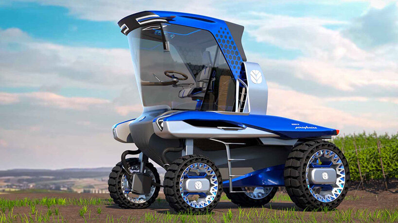 future of farming? pininfarina design electric straddle tractor for new holland agriculture
