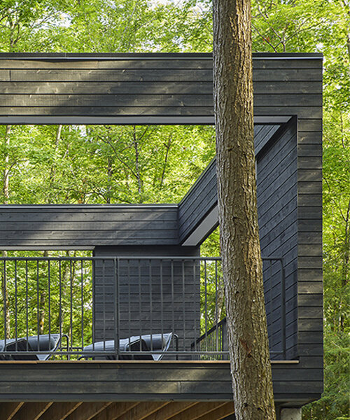 zerafa studio's energy-efficient canadian lakehouse sits within dramatic topography