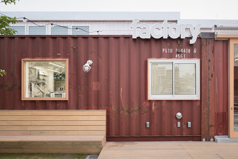 second-hand shipping containers form 'kotobuki' cheese factory by micelle in japan