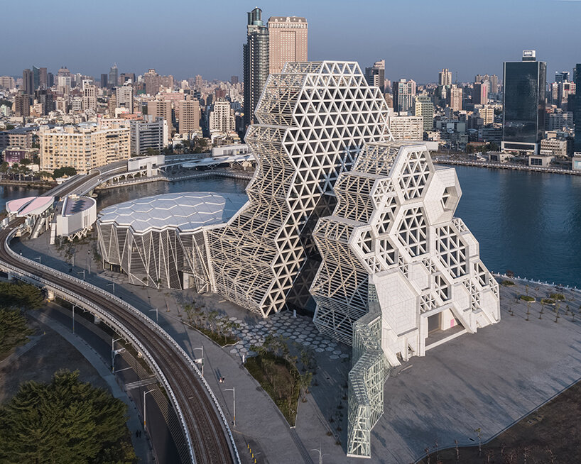 intricate pop music center inspired by the seabed's geometries opens its doors in taiwan 
